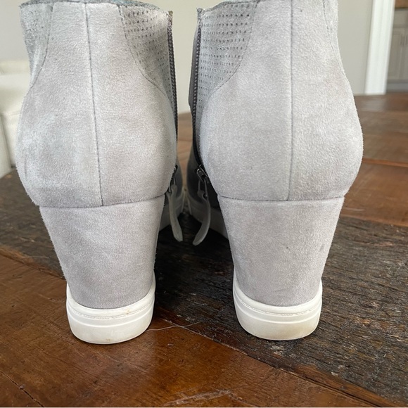 Paolo - grey perforated suede wedge sneakers, size 8 - Picture 6 of 7